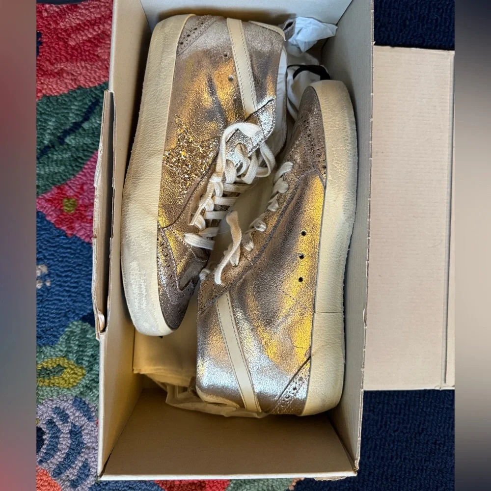 Golden Goose Midstar Private Grey Gold Creme Brule' Sneakers - Picture 13 of 15